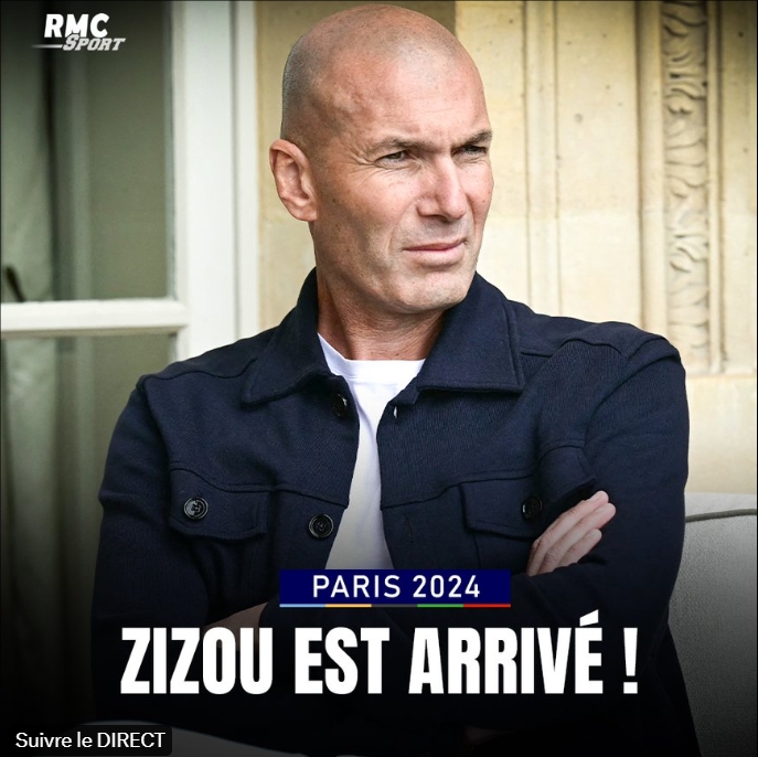 RMC：齐达内已于周四抵达巴黎，他可能担任最后一棒火炬手