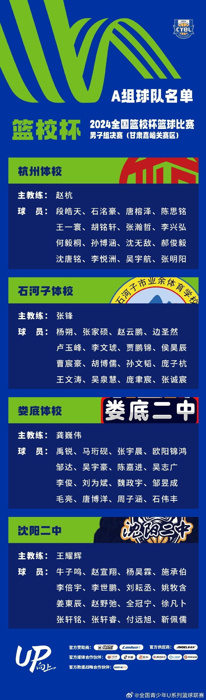 篮校杯男子组决赛球员名单及小组赛赛程公布 10月16-22日进行